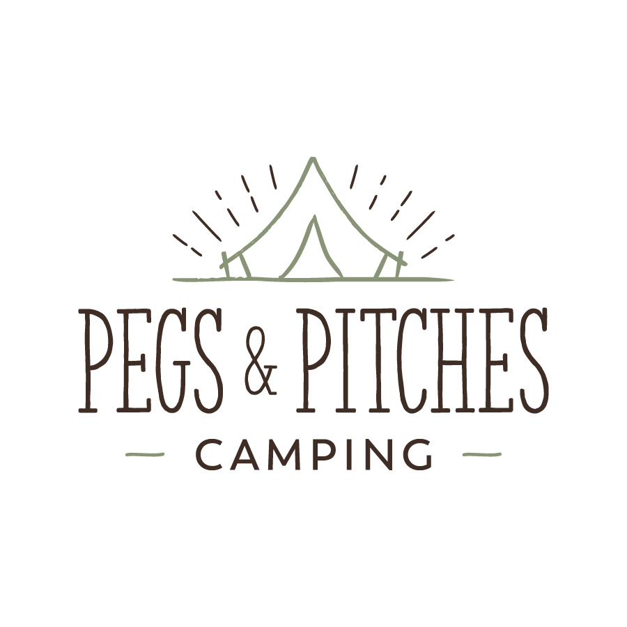 Pegs and Pitches Camping Logo logo design by logo designer Juggler Design for your inspiration and for the worlds largest logo competition