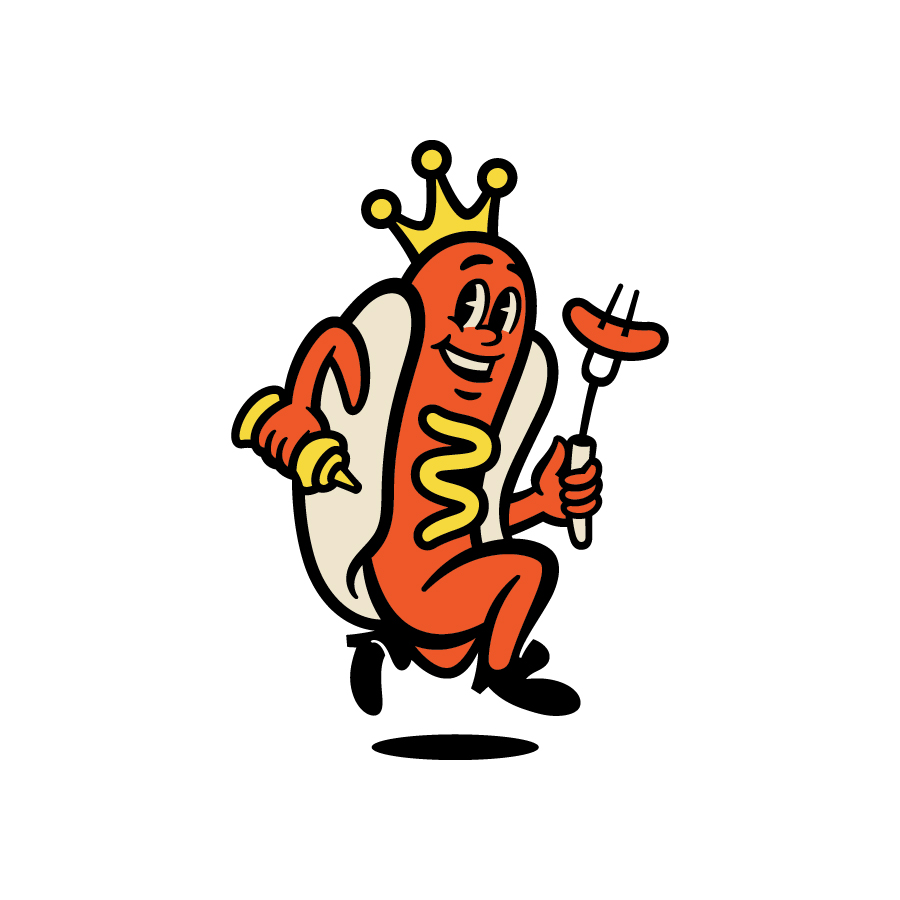Hot Dog King logo design by logo designer Atlas Branding for your inspiration and for the worlds largest logo competition