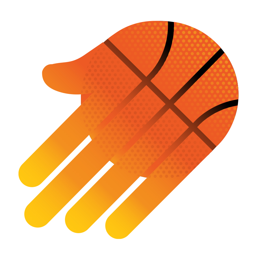 Hand-as-ball logo design by logo designer Rick Byrne for your inspiration and for the worlds largest logo competition