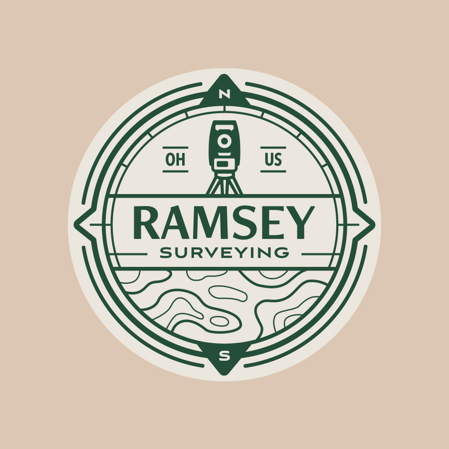 Ramsey Surveying Crest logo design by logo designer Riggalicious Design for your inspiration and for the worlds largest logo competition