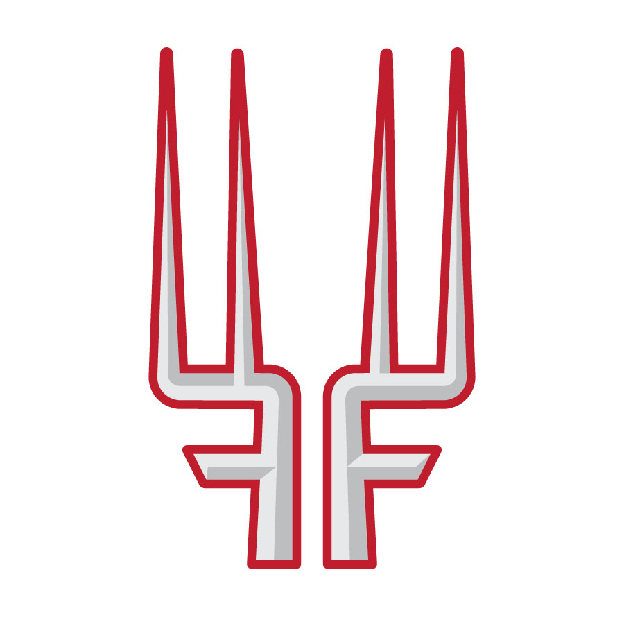 Fighting Farmers Pitchfork logo design by logo designer Kalen Kubik Design for your inspiration and for the worlds largest logo competition