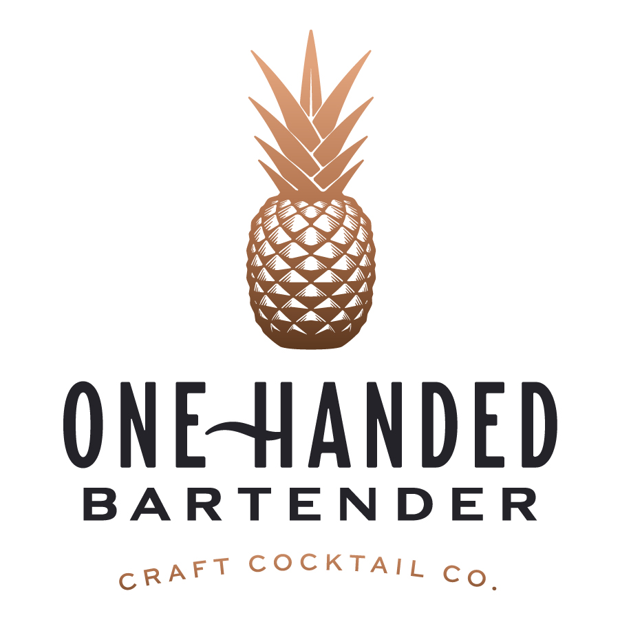 One Handed Bartender Lockup logo design by logo designer Leacock Design Co. for your inspiration and for the worlds largest logo competition