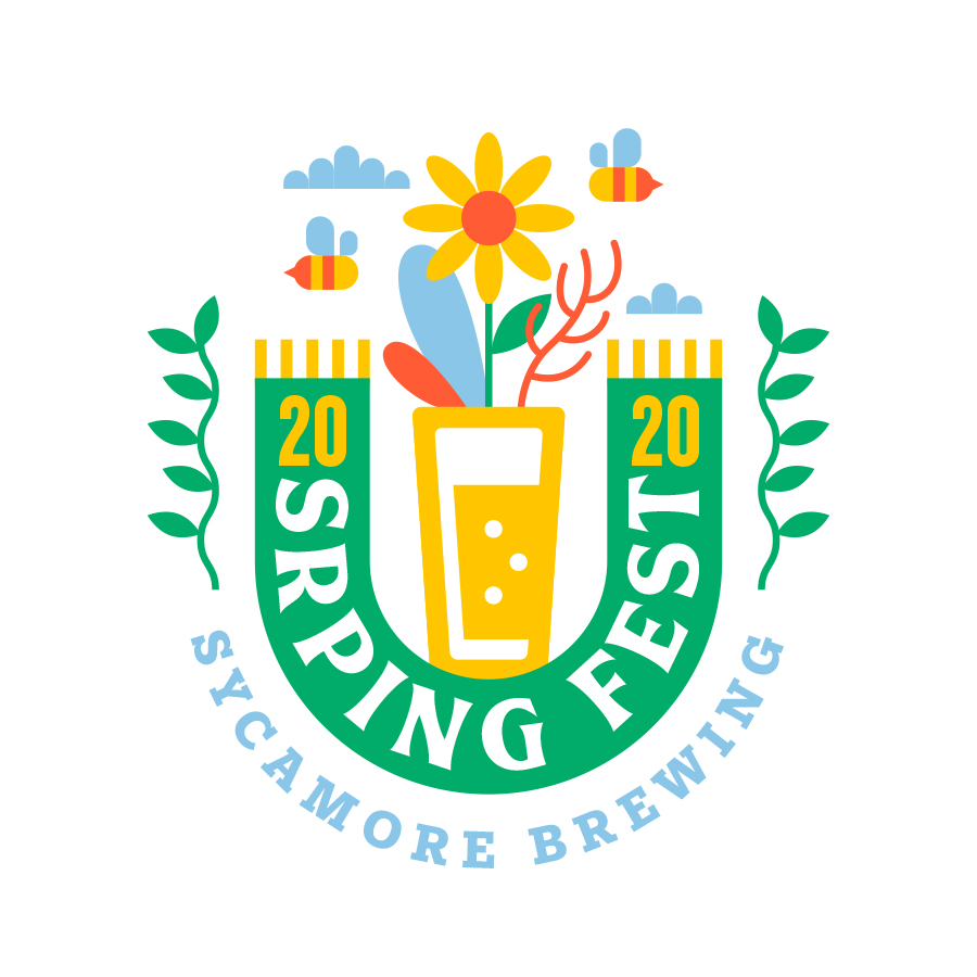 Sycamore Brewing Spring Fest logo design by logo designer Kendrick Kidd, LLC for your inspiration and for the worlds largest logo competition