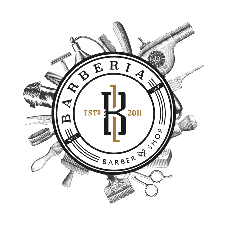 Barberia logo design by logo designer Iskandara for your inspiration and for the worlds largest logo competition