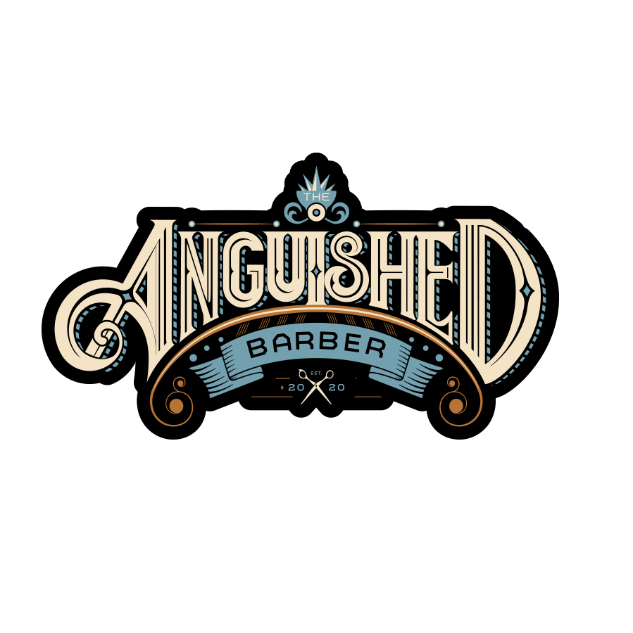 The Anguished Barber Logo logo design by logo designer Andrew McKee Design for your inspiration and for the worlds largest logo competition