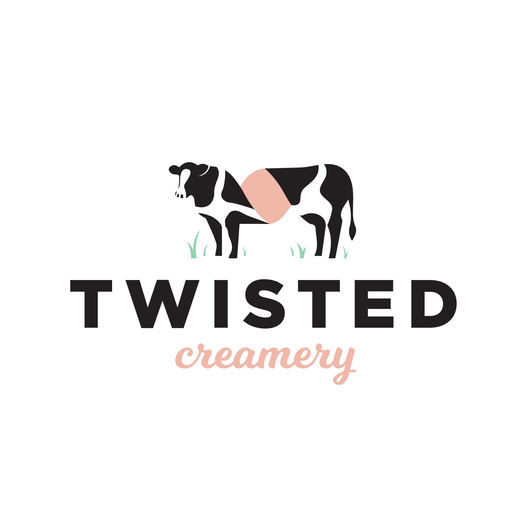 Twisted Creamery logo design by logo designer Kristin Gibson for your inspiration and for the worlds largest logo competition