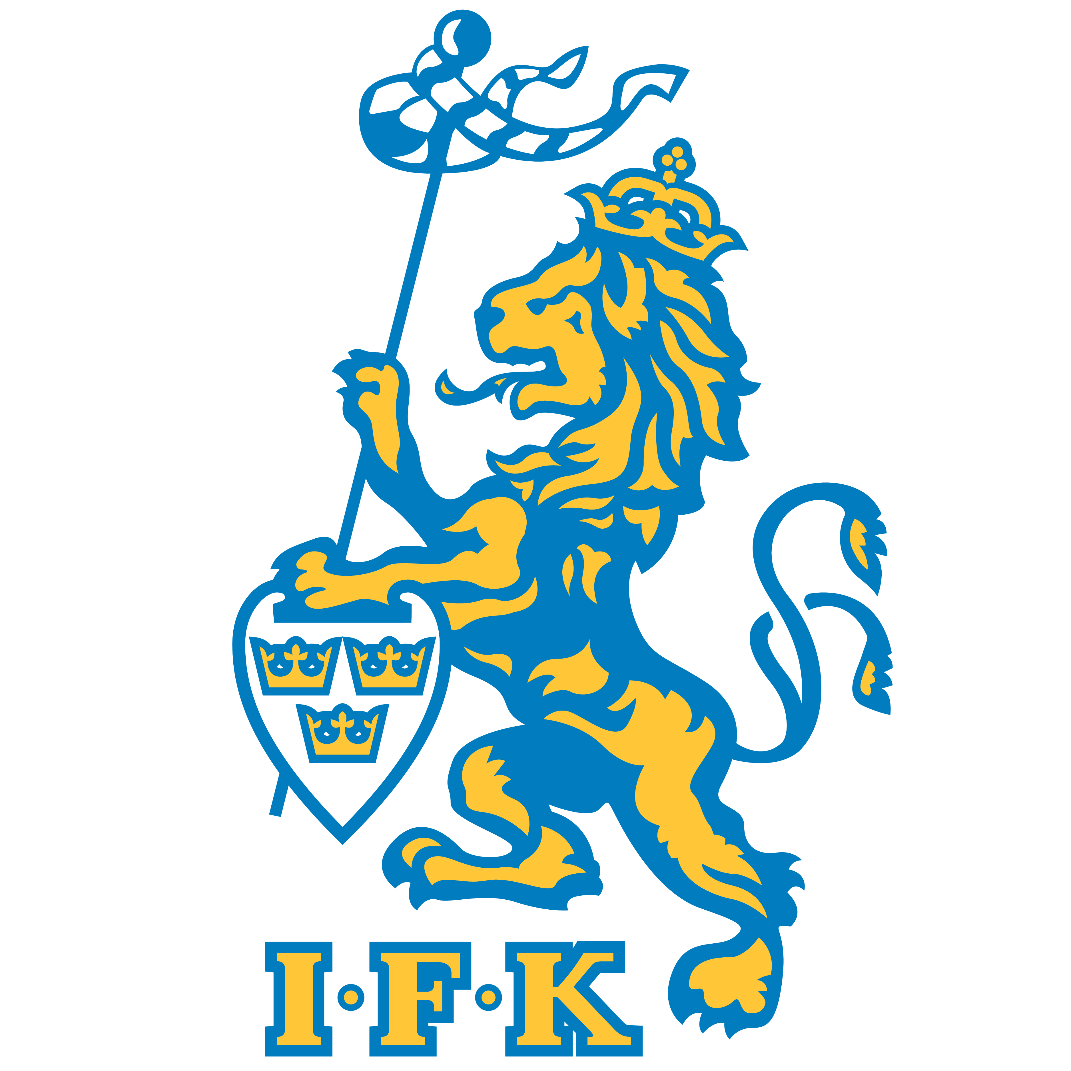 IFK Goteborg Heraldic logo design by logo designer Blue Deer Design for your inspiration and for the worlds largest logo competition