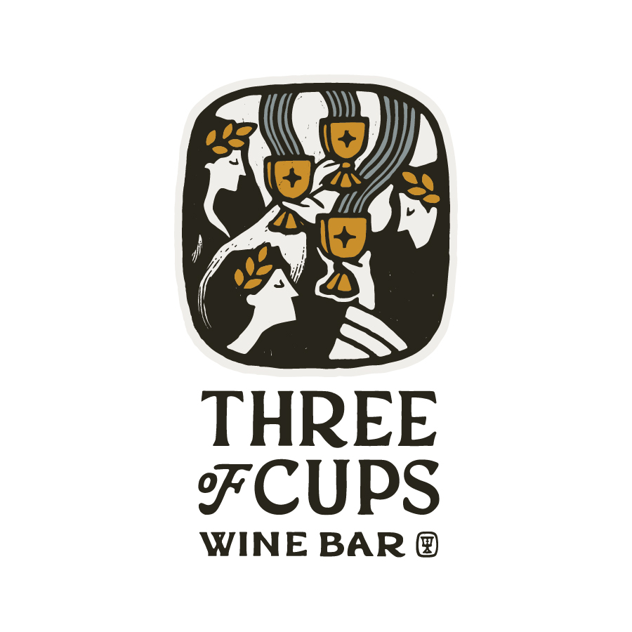 Three of Cups Logo logo design by logo designer Pretty Useful Co. for your inspiration and for the worlds largest logo competition