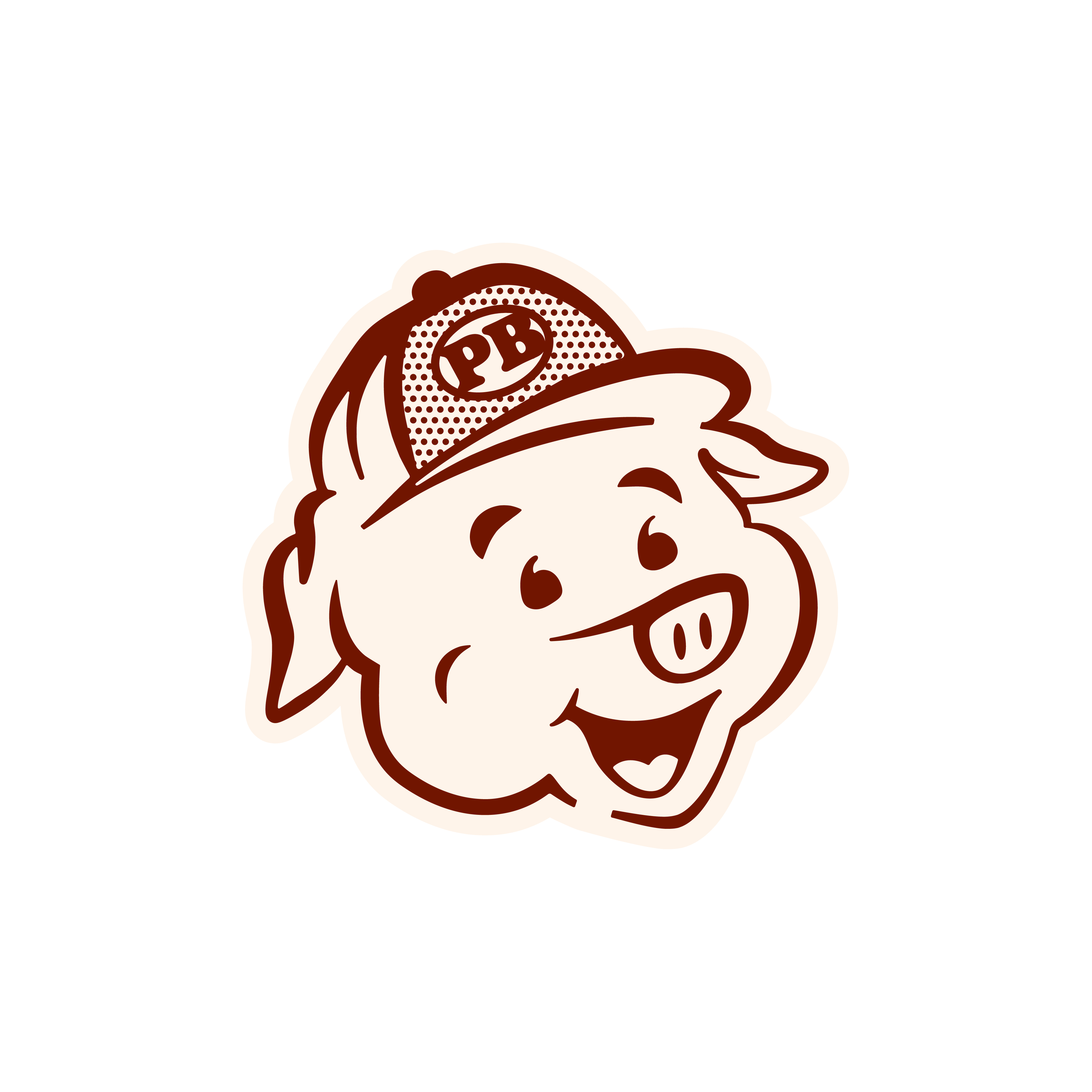 Papa Bucks BBQ Pig Character logo design by logo designer Pioneer Design for your inspiration and for the worlds largest logo competition