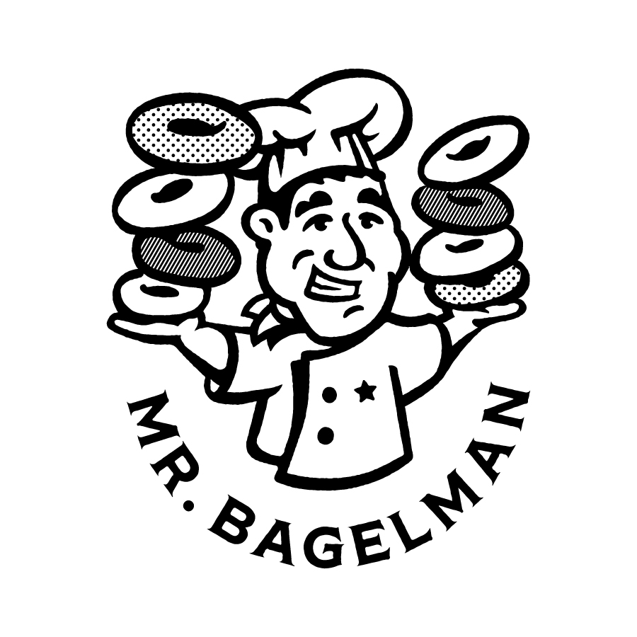 Mr. Bagelman Logo logo design by logo designer Wells Collins Design for your inspiration and for the worlds largest logo competition