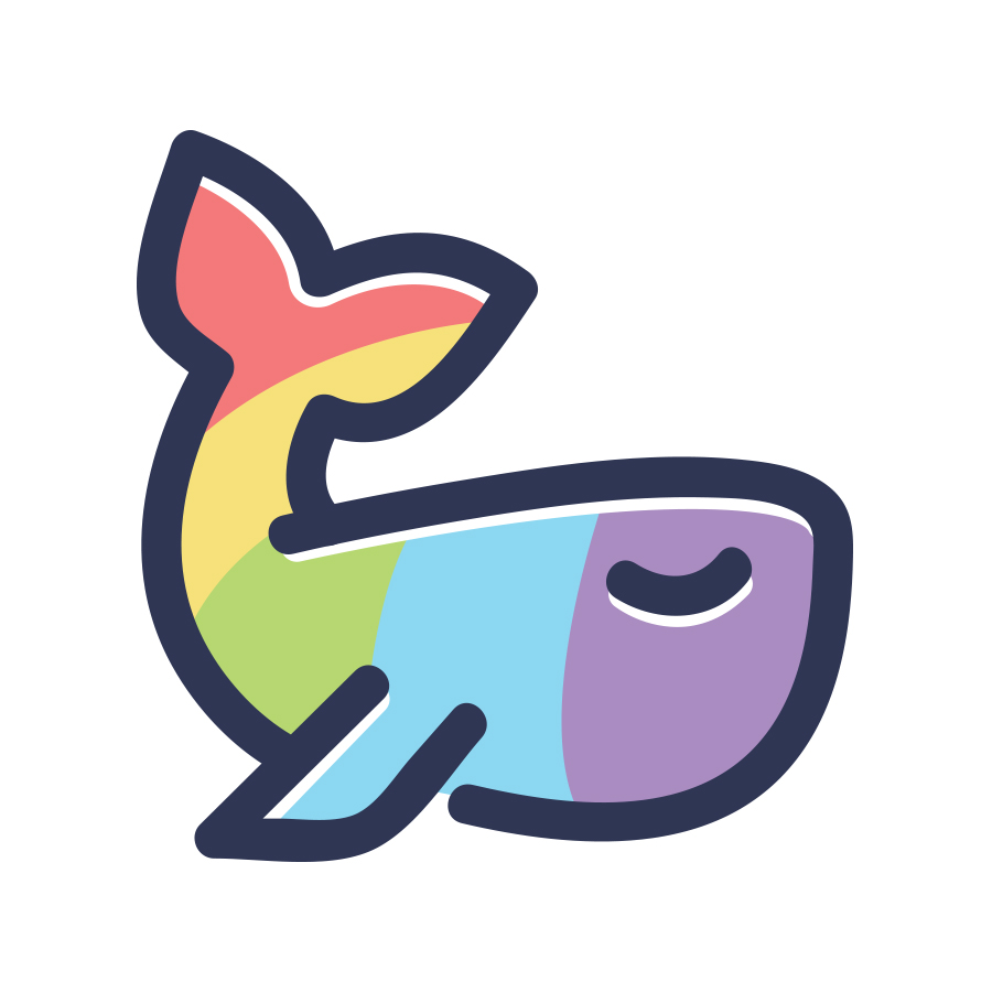 Rainbow Whale logo design by logo designer Piotr Krajewski for your inspiration and for the worlds largest logo competition