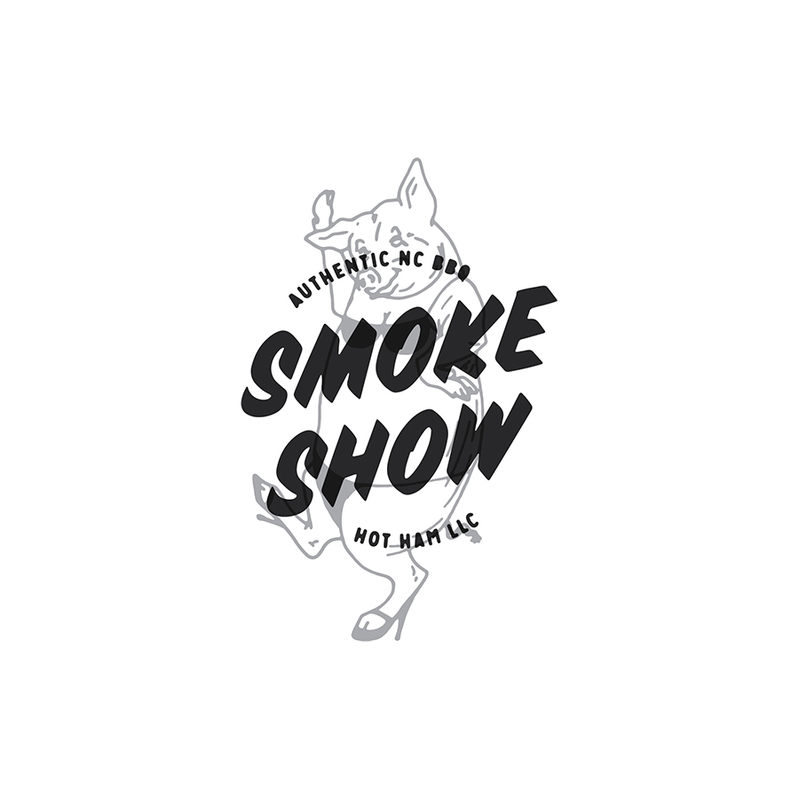 Smoke Show Hot Ham Lockup logo design by logo designer Paul Tuorto Design for your inspiration and for the worlds largest logo competition