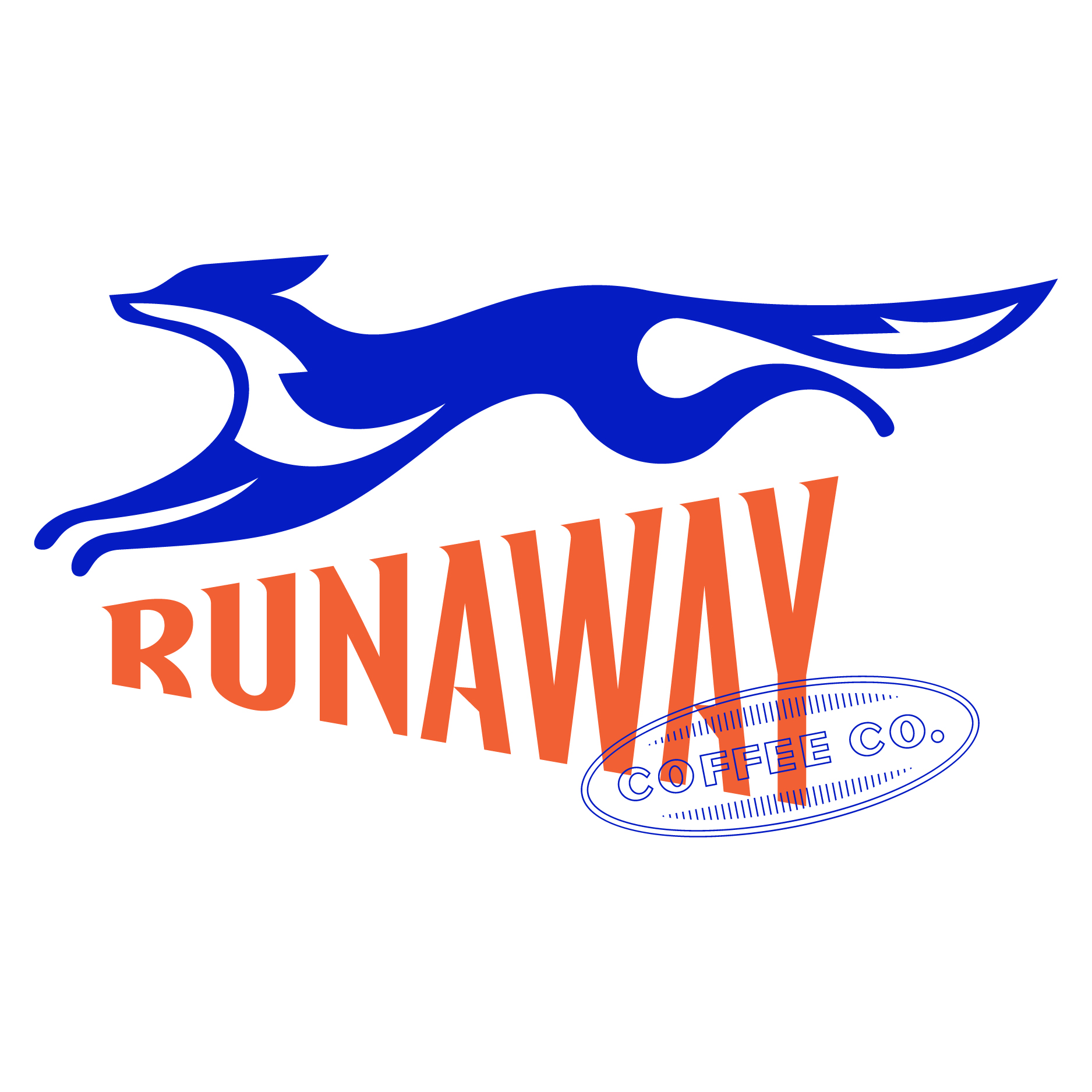 Runaway Coffee Co. logo design by logo designer Ellen Mosiman for your inspiration and for the worlds largest logo competition