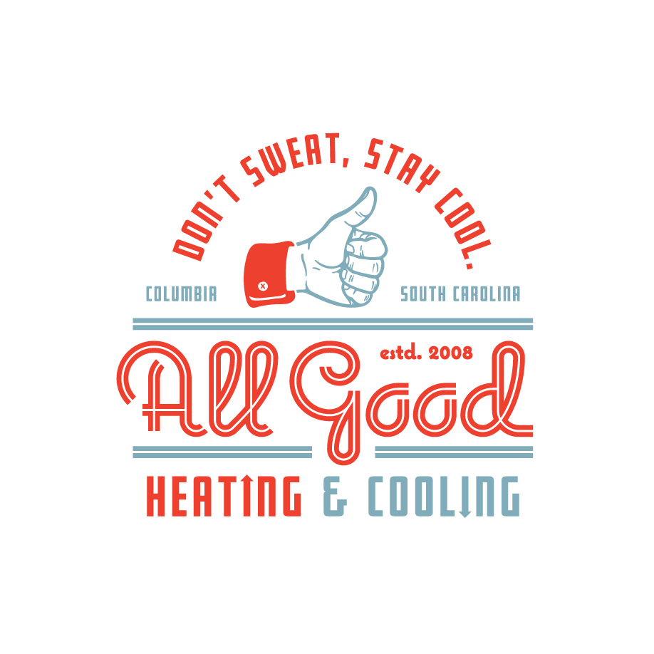 All Good Heating & Cooling Badge logo design by logo designer Trevett's: Design. Print. Mail. for your inspiration and for the worlds largest logo competition
