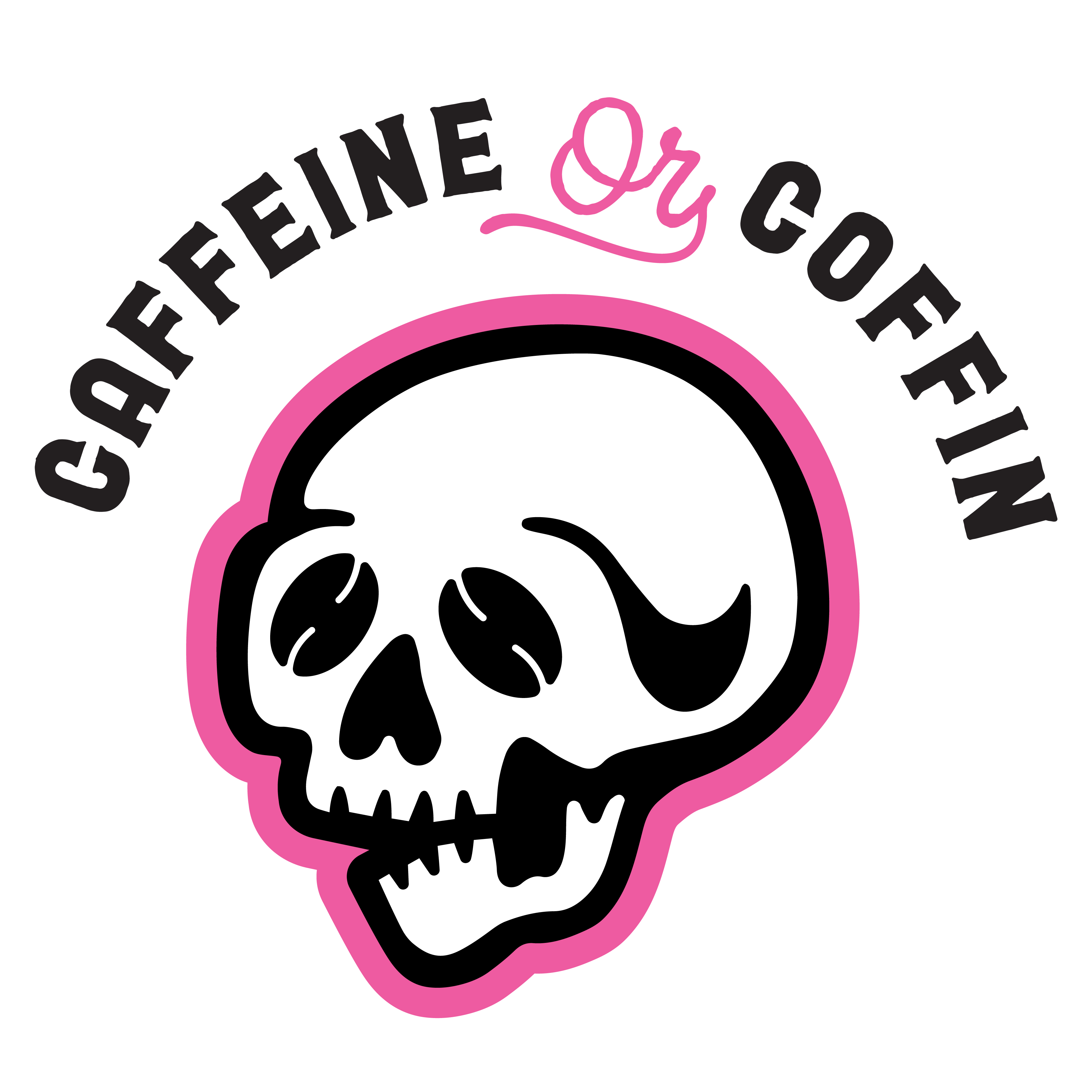 Caffeine Or Coffin Skull Logomark logo design by logo designer Stefanie Passo for your inspiration and for the worlds largest logo competition