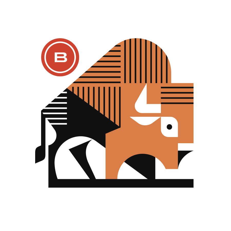 Bison logo design by logo designer Konstantin Reshetnikov for your inspiration and for the worlds largest logo competition