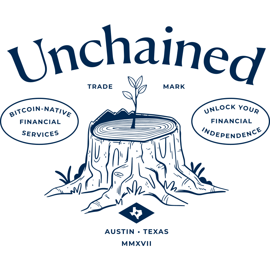 Unchained Illustrated Badge logo design by logo designer Blue Cyclops Design Co. for your inspiration and for the worlds largest logo competition