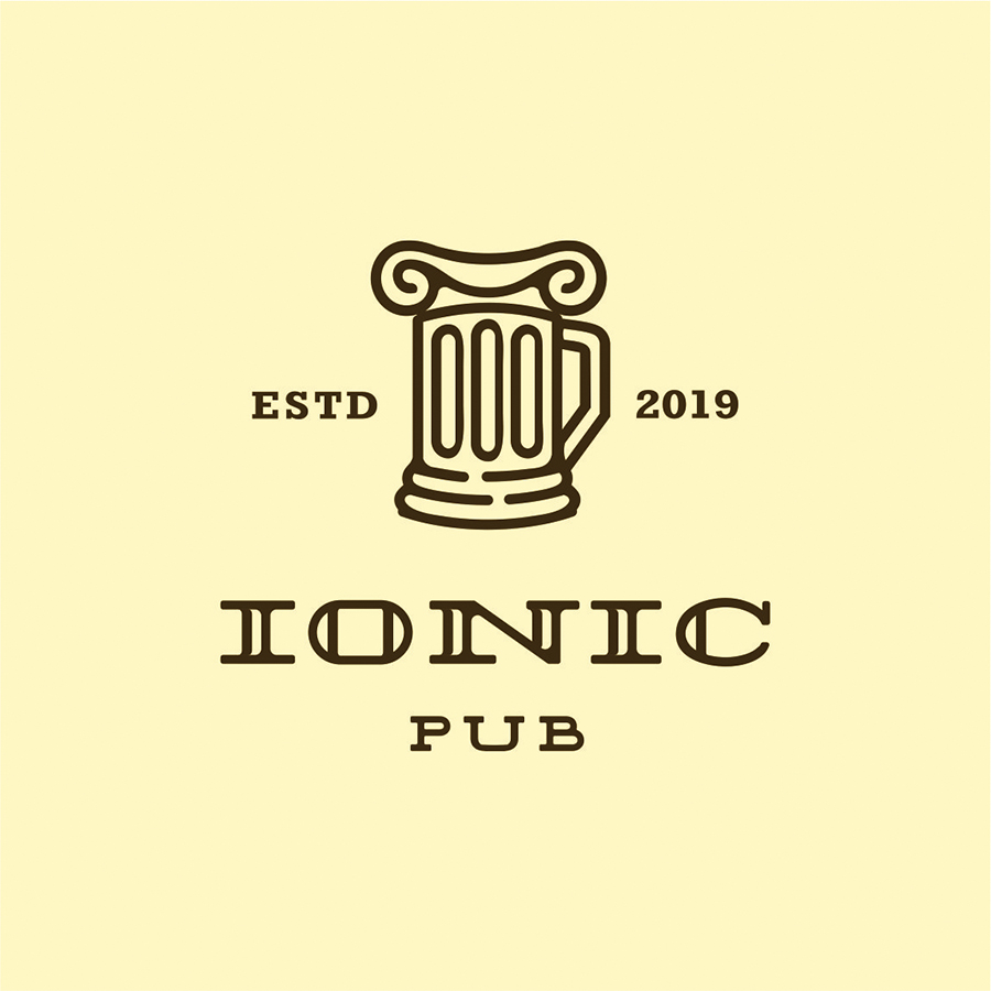 Ionic pub logo design by logo designer Logomika for your inspiration and for the worlds largest logo competition