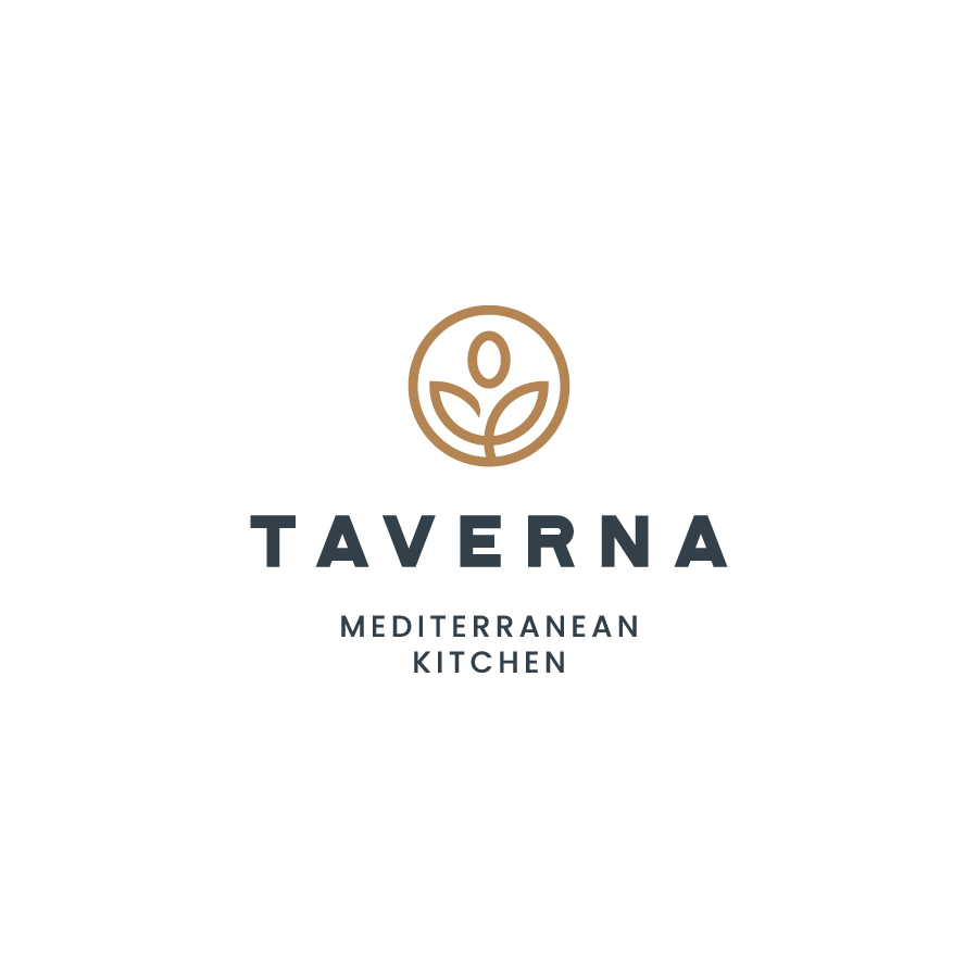 Taverna Mediterranean Kitchen logo design by logo designer elbustudio for your inspiration and for the worlds largest logo competition
