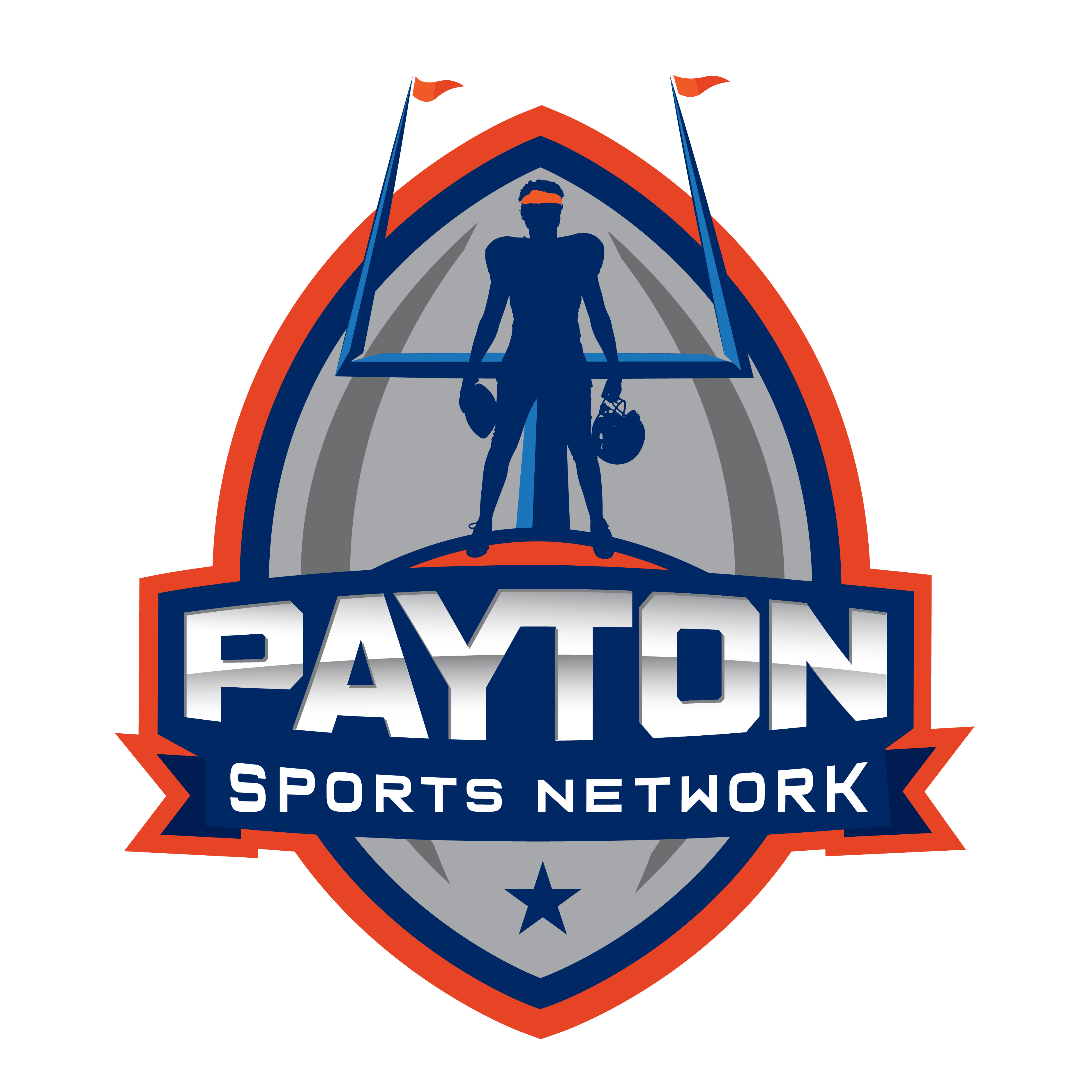 Payton Sports Network Football Badge  logo design by logo designer Detour Graphic Design Inc.  for your inspiration and for the worlds largest logo competition