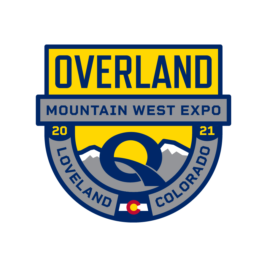 Quigley x Overland Mountain West Expo Badge logo design by logo designer Alex Yarrish for your inspiration and for the worlds largest logo competition