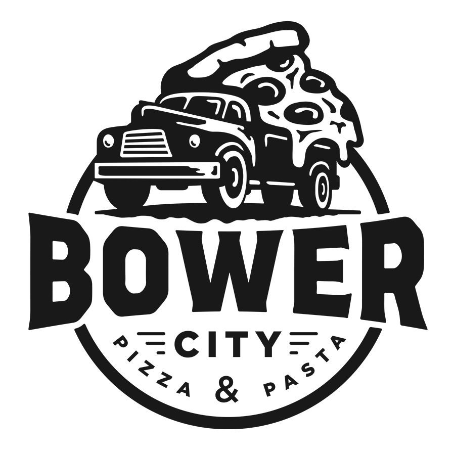 Bower City Pizza & Pasta Badge logo design by logo designer Jorel Dray Design for your inspiration and for the worlds largest logo competition