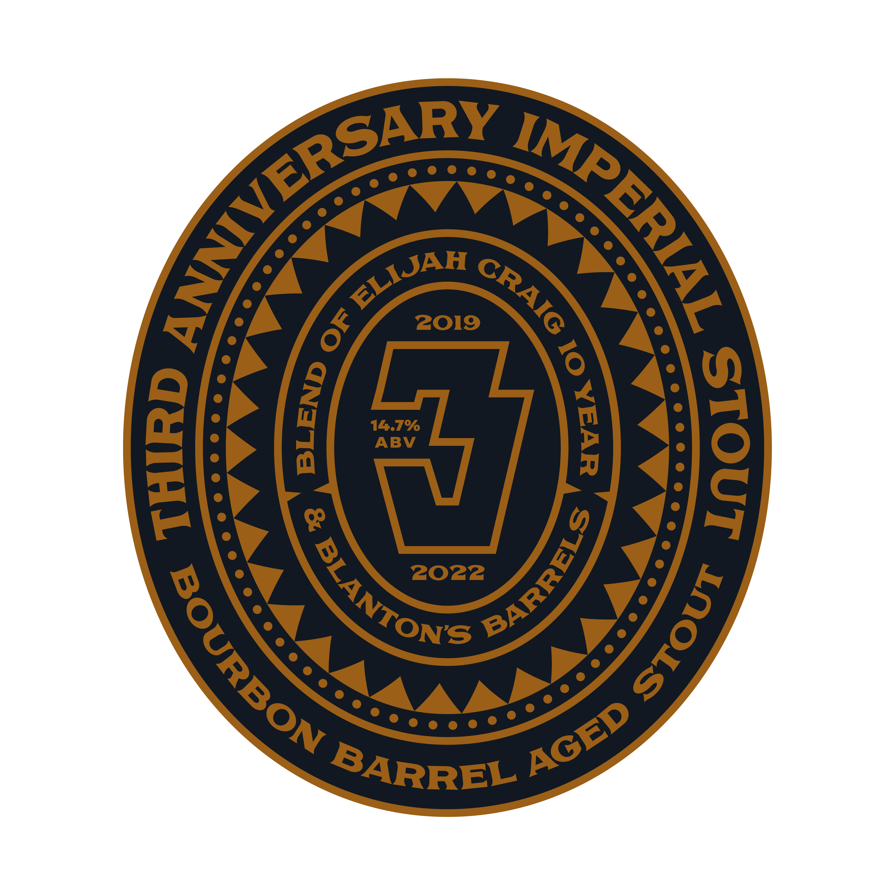 3rd Anniversary Barrel-aged Stout Badge logo design by logo designer Brethren Design Co. for your inspiration and for the worlds largest logo competition