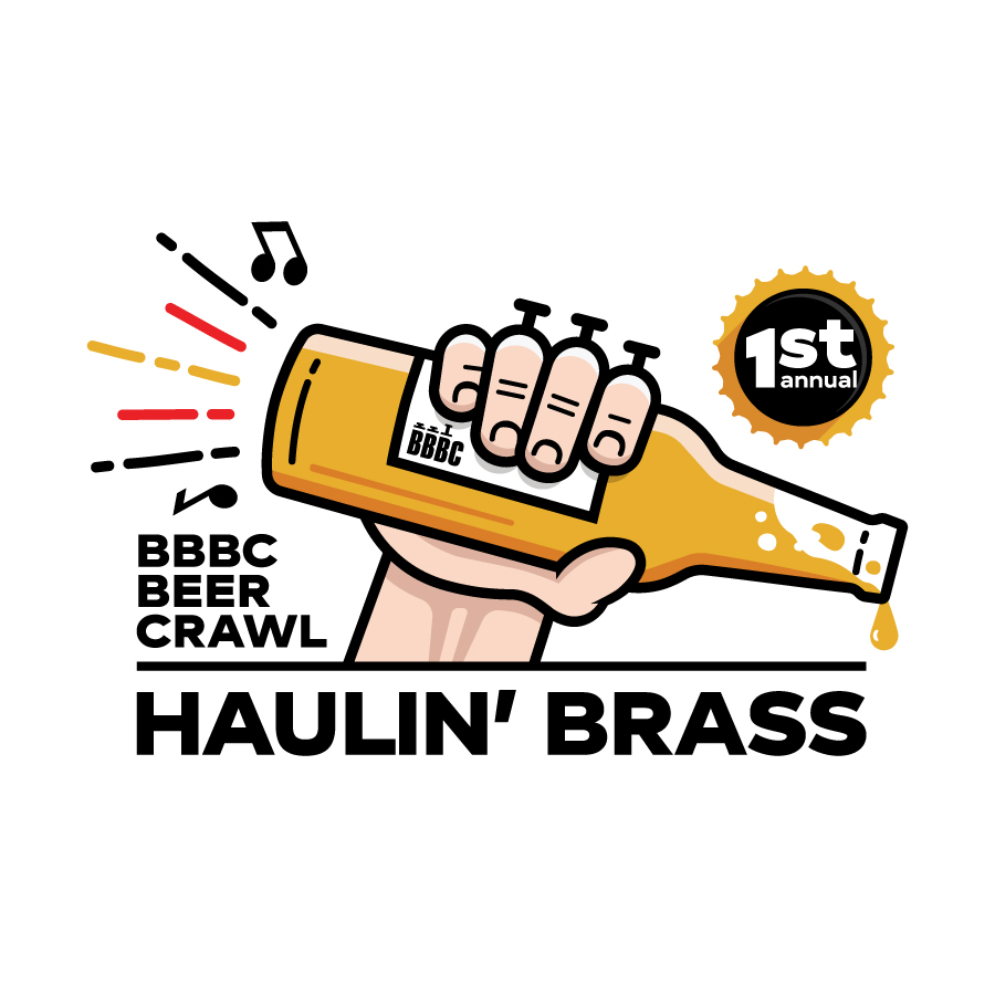 1st Annual BBBC Beer Crawl Haulin' Brass logo design by logo designer HMC for your inspiration and for the worlds largest logo competition