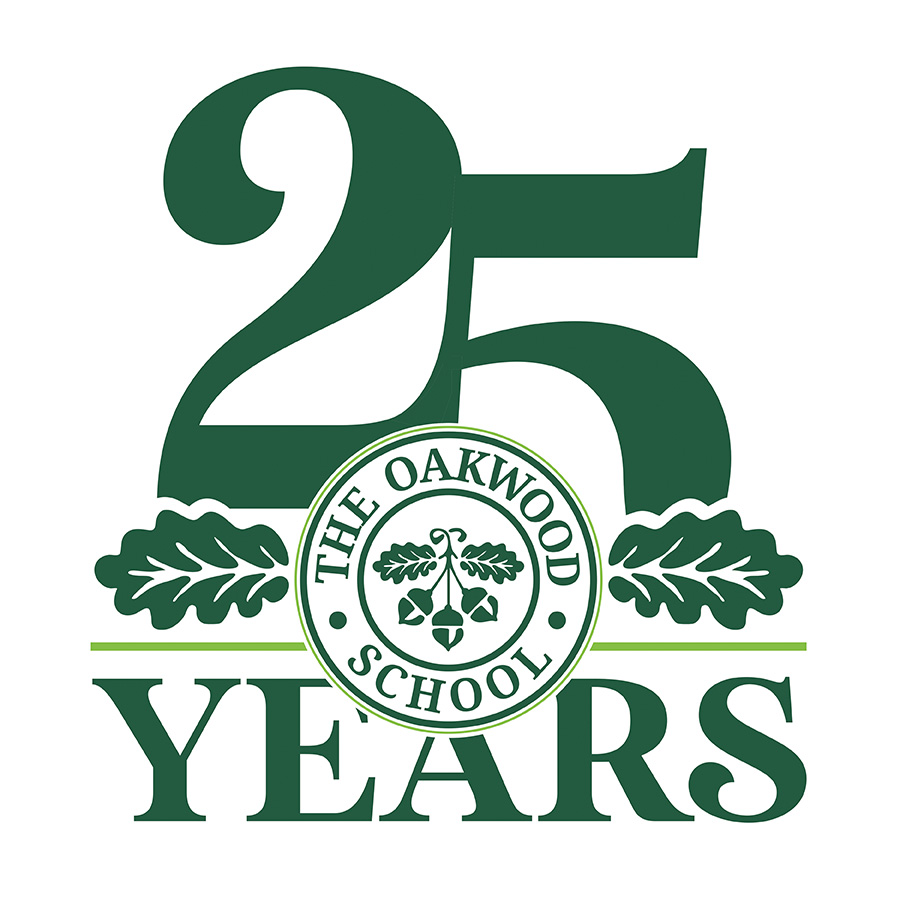 The Oakwood School 25th Anniversary logo design by logo designer Blue Barn Design Co. for your inspiration and for the worlds largest logo competition