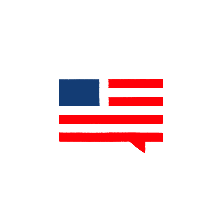 Talk To America logo design by logo designer Michael Irwin for your inspiration and for the worlds largest logo competition