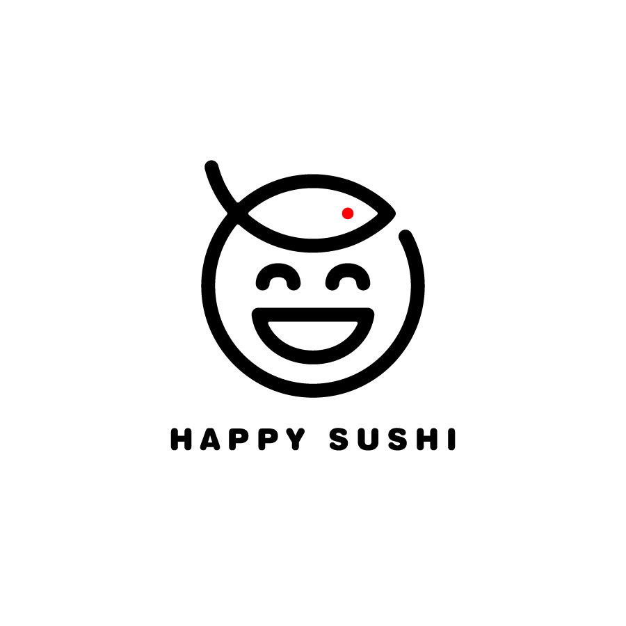 Happy Sushi logo design by logo designer Michael Irwin for your inspiration and for the worlds largest logo competition