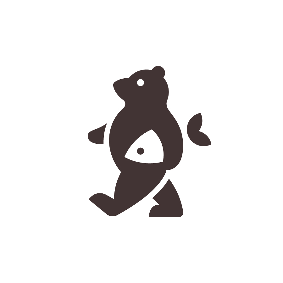 Bear and Fish logo design by logo designer Zeljko Ivanovic for your inspiration and for the worlds largest logo competition