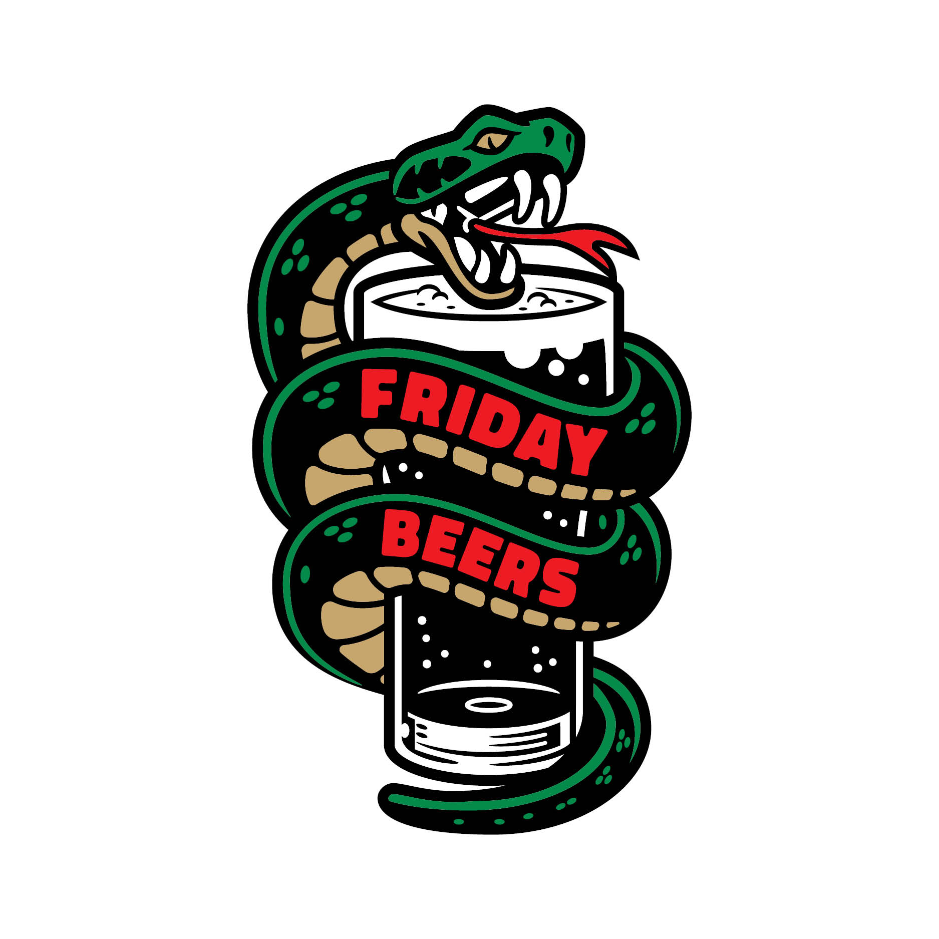 Friday Beers Snake logo design by logo designer Duffy Design Co for your inspiration and for the worlds largest logo competition