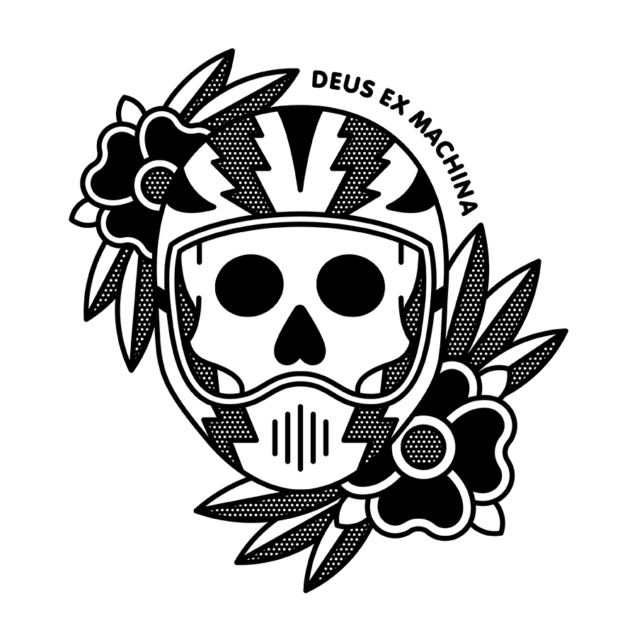 Deus Ex Machina Flash Skull logo design by logo designer Red Halftone for your inspiration and for the worlds largest logo competition