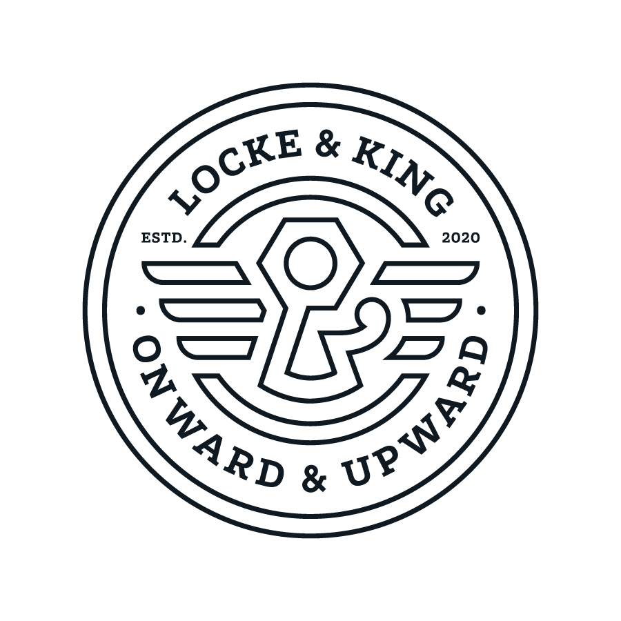 Locke & King Badge Logo logo design by logo designer O'Melia Creative Co. for your inspiration and for the worlds largest logo competition