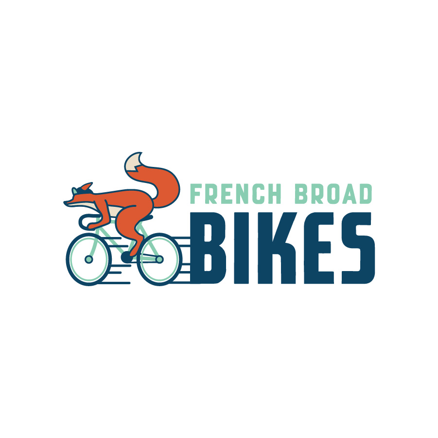 French Broad Bikes Logo logo design by logo designer Taylor Sutherland Design Co for your inspiration and for the worlds largest logo competition