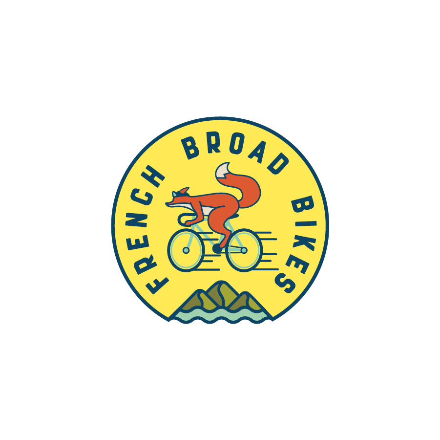 French Broad Bikes Secondary Mark logo design by logo designer Taylor Sutherland Design Co for your inspiration and for the worlds largest logo competition