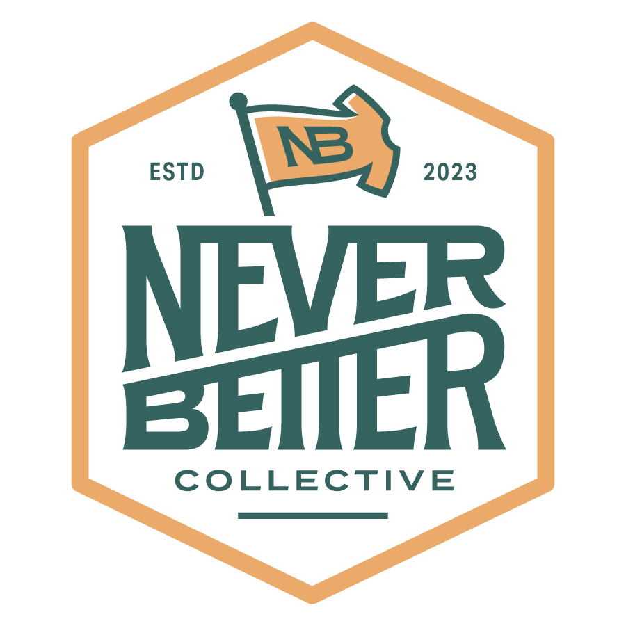 Never Better Collective logo design by logo designer Wes Franklin Studio for your inspiration and for the worlds largest logo competition