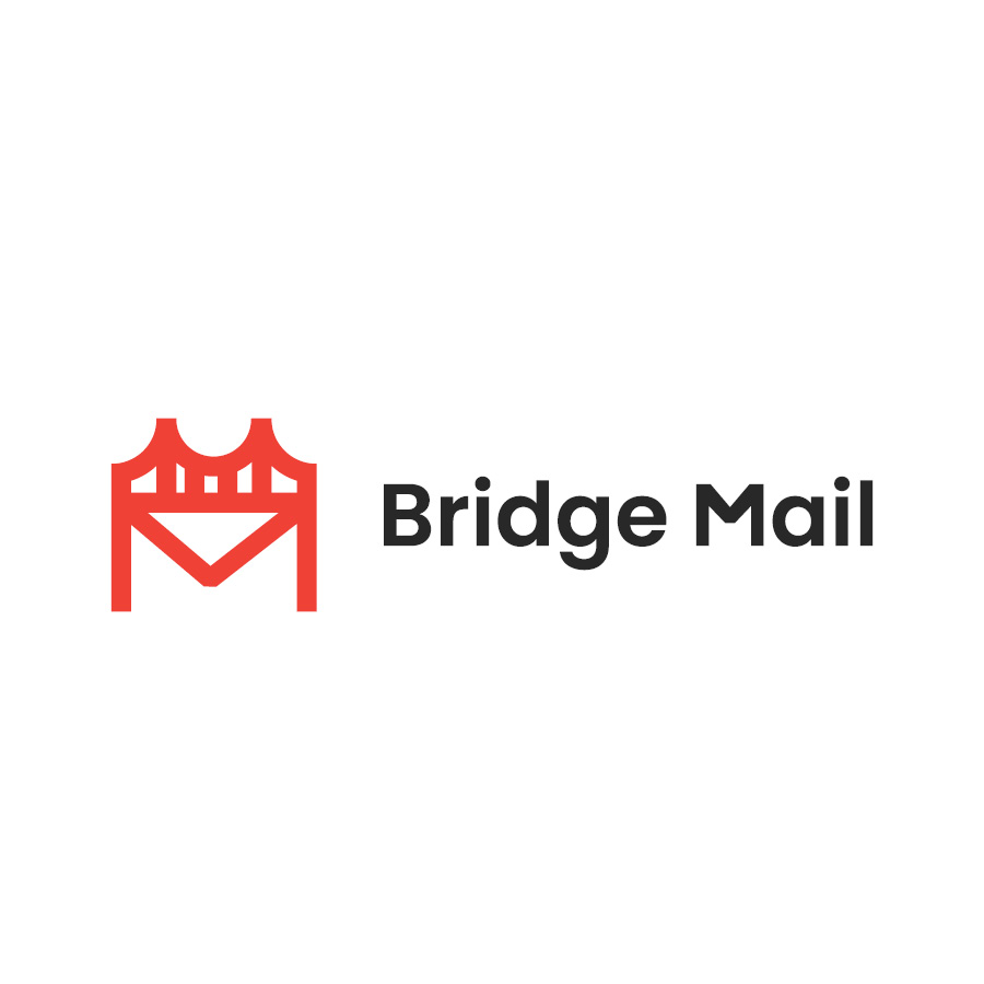 Bridge Mail Horizontal Logo logo design by logo designer Don John Designs LLC for your inspiration and for the worlds largest logo competition