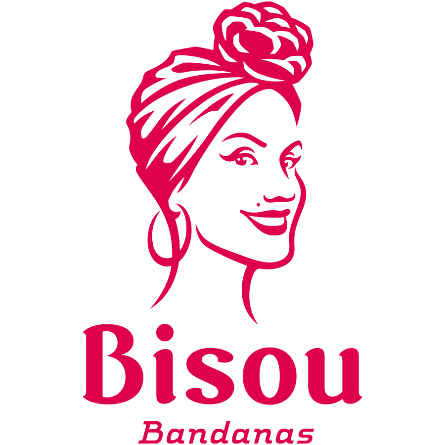 Bisou Bandanas logo design by logo designer Raymond Burger Illustration for your inspiration and for the worlds largest logo competition