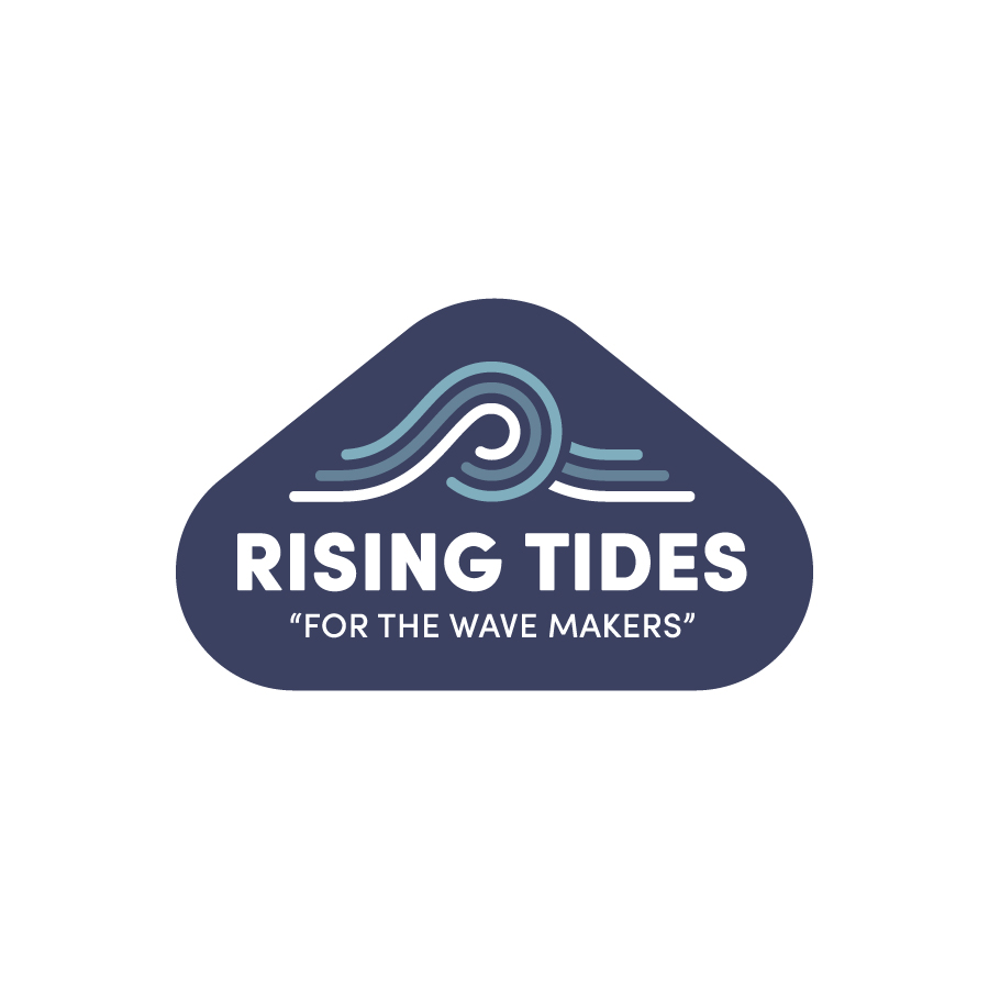 Rising Tides badge logo design by logo designer Kyle Calvert Design for your inspiration and for the worlds largest logo competition