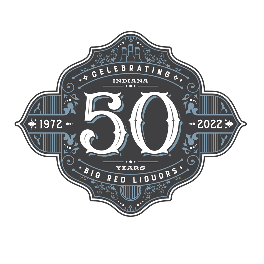 Big Red Liquors 50th Anniversary logo design by logo designer Timber Design Company for your inspiration and for the worlds largest logo competition