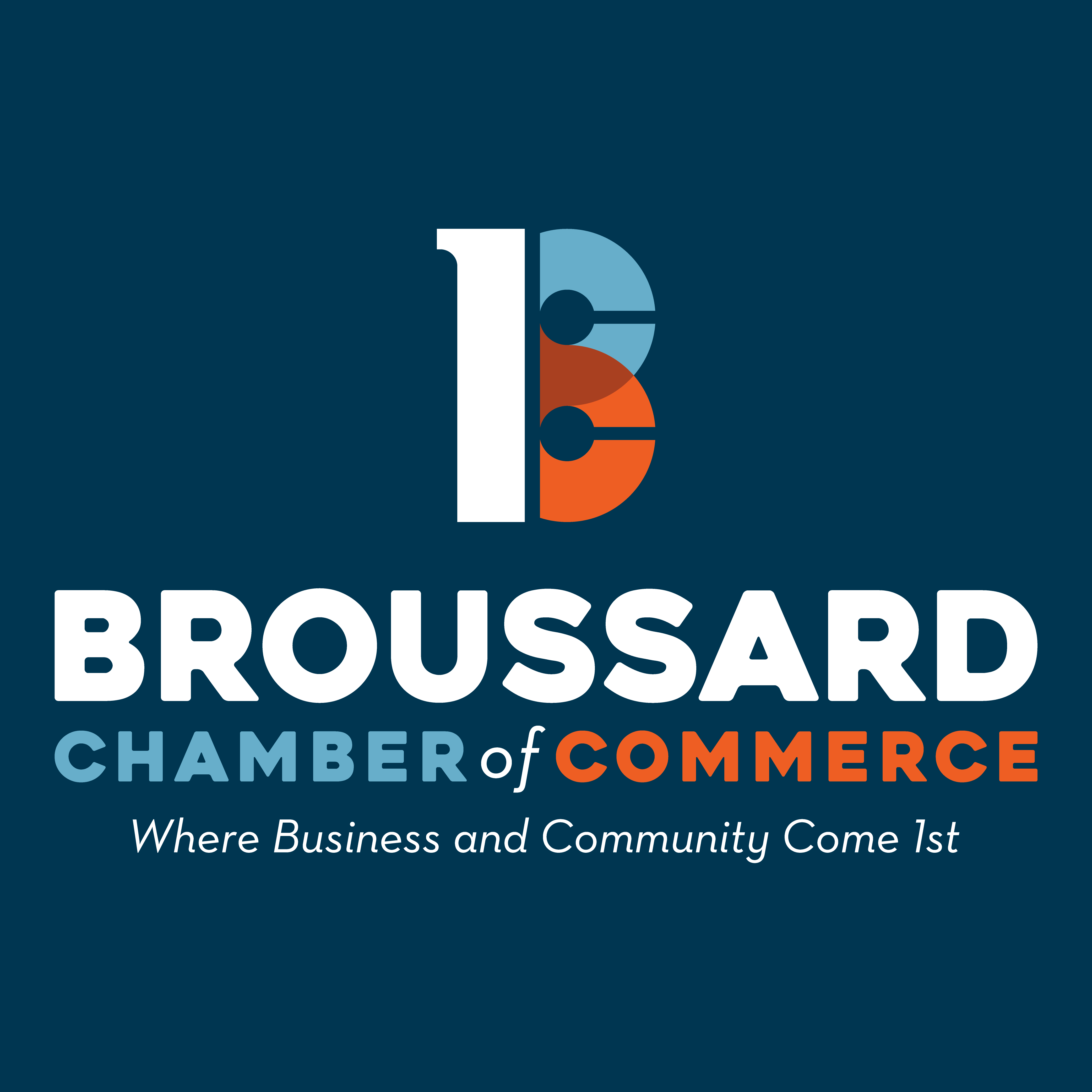 Broussard Chamber of Commerce (negative) logo design by logo designer Freshwater Design for your inspiration and for the worlds largest logo competition