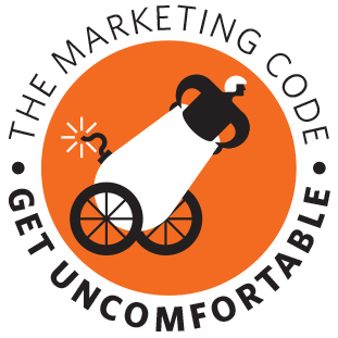 The Marketing Code: Get Uncomfortable logo design by logo designer Gee + Chung Design for your inspiration and for the worlds largest logo competition