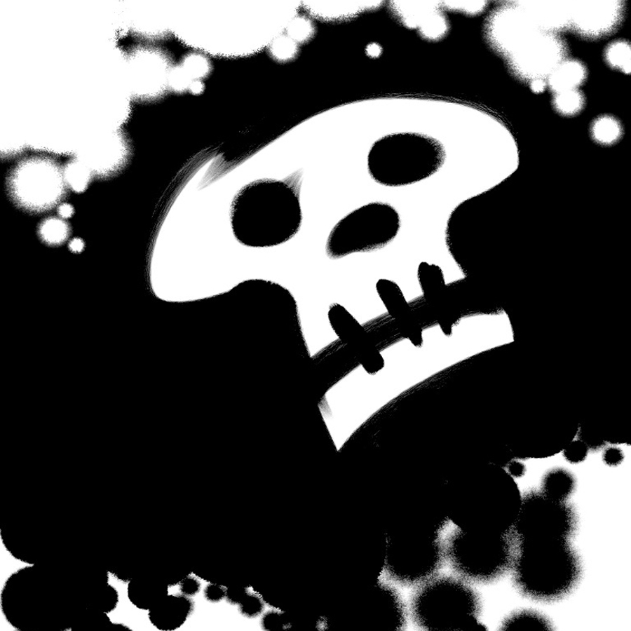 Ink blot skull logo design by logo designer maximo, inc. for your inspiration and for the worlds largest logo competition