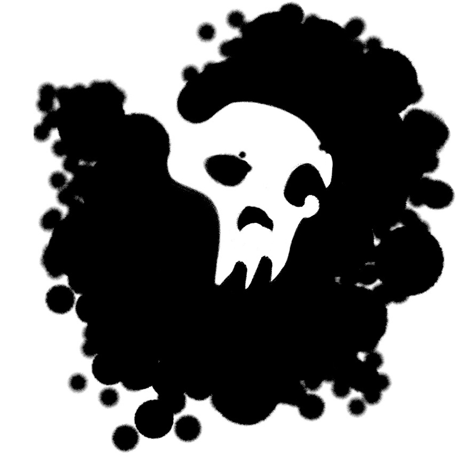 Ink blot skull 2 logo design by logo designer maximo, inc. for your inspiration and for the worlds largest logo competition