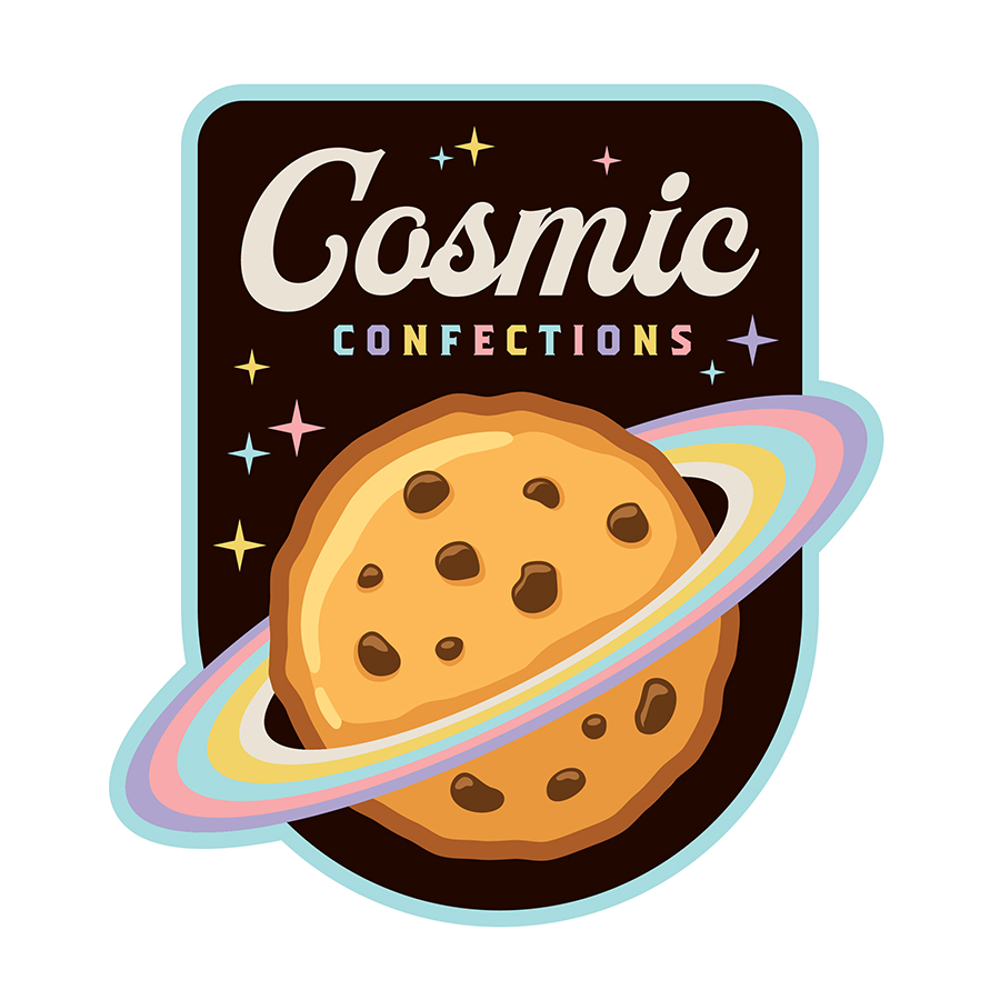 Cosmic Confections Badge logo design by logo designer 3 Advertising LLC for your inspiration and for the worlds largest logo competition