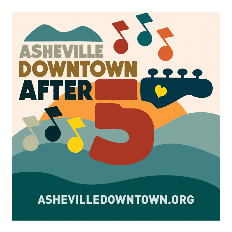 Asheville Downtown After 5 2023 logo design by logo designer Crooked Tree Creative for your inspiration and for the worlds largest logo competition