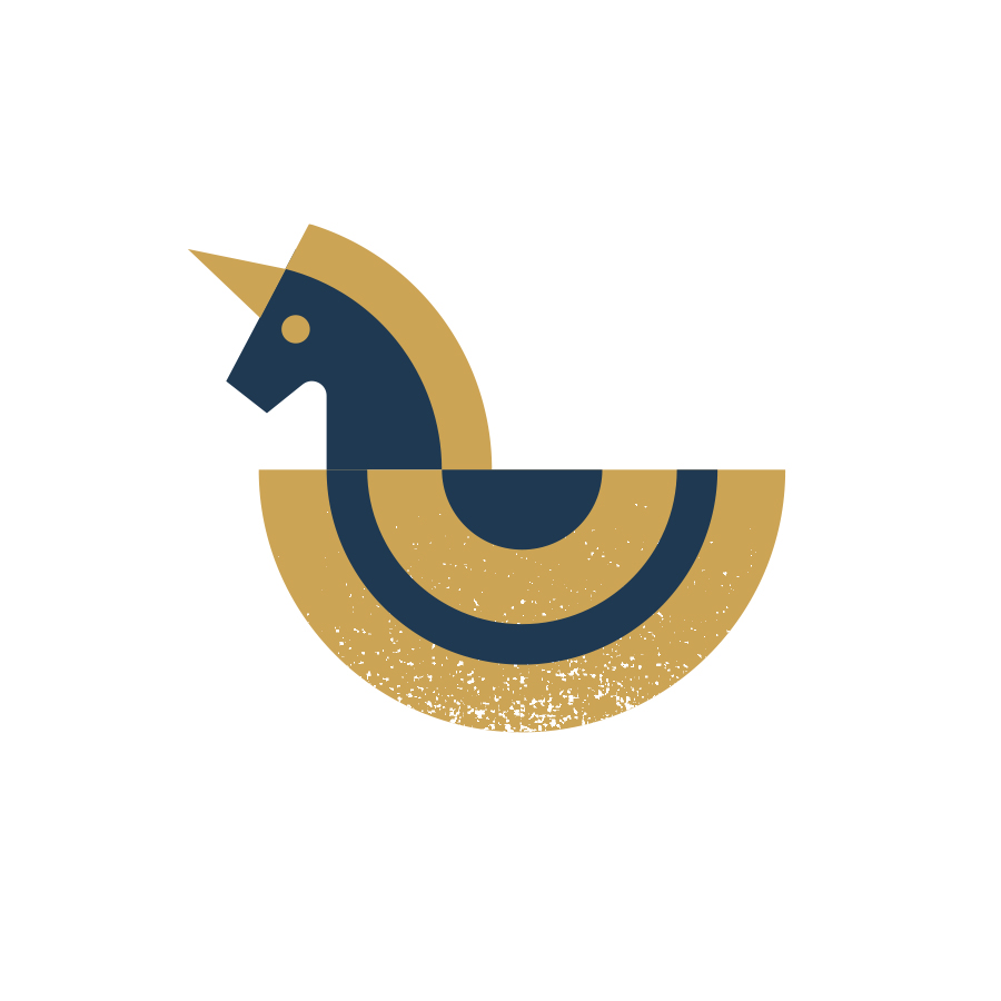 Rocking Unihorse logo design by logo designer Dustin Commer for your inspiration and for the worlds largest logo competition