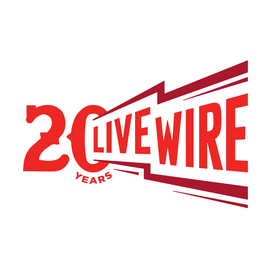 Live Wire Radio's 20th Anniversary - 2 logo design by logo designer Dotzero Design for your inspiration and for the worlds largest logo competition